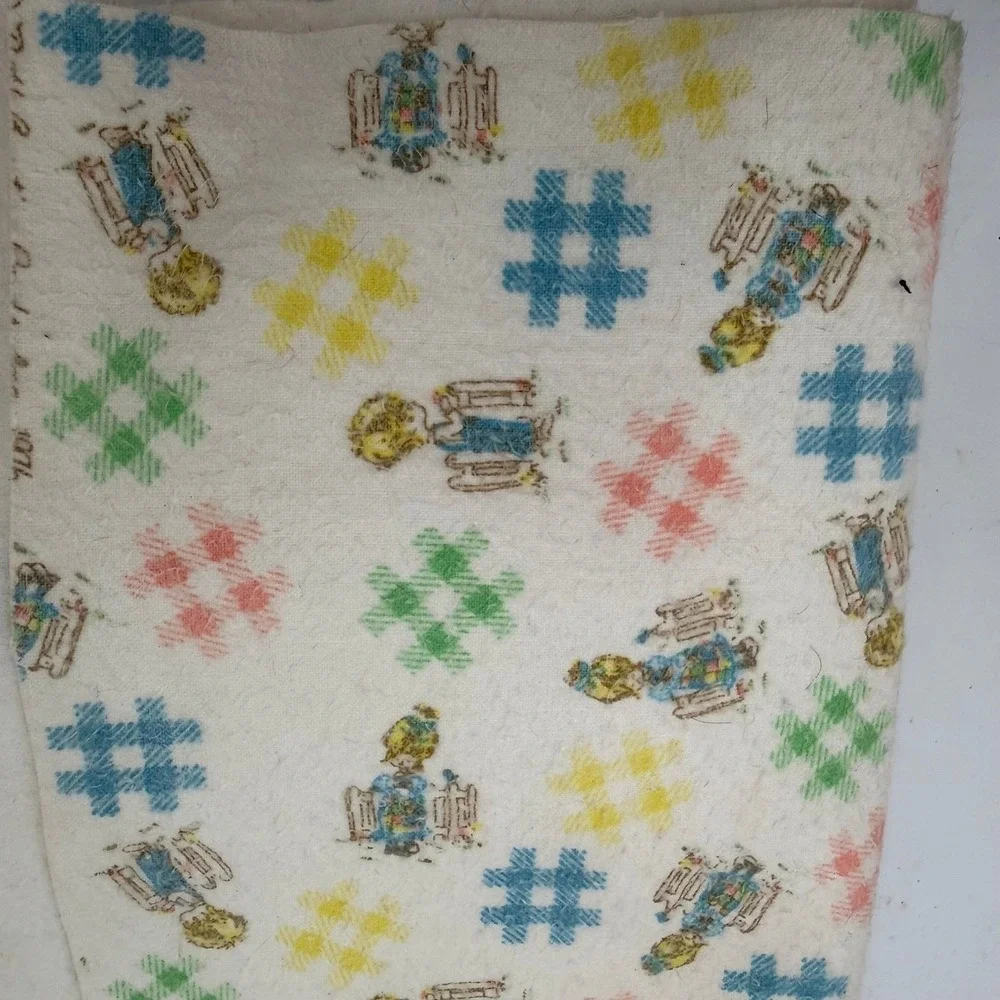 Vtg Material Roth Greeting Cards Pastel Colors Children Pattern-Thick Material
